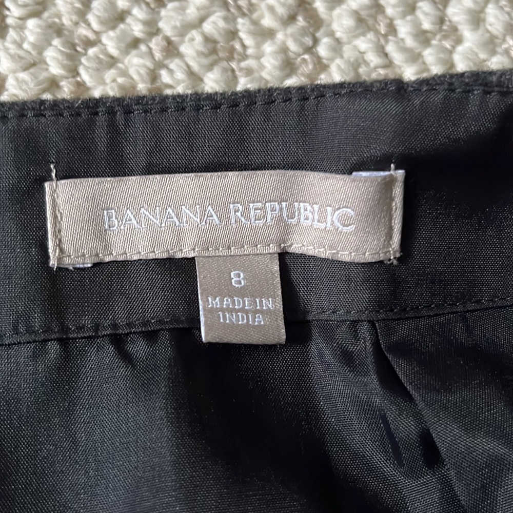 Banana Republic Black And Gray Stripe Wool Mini Skirt Size 8 - Picture 6 of 11